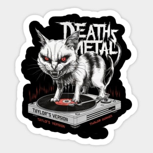 taylors cat version death metal Sticker